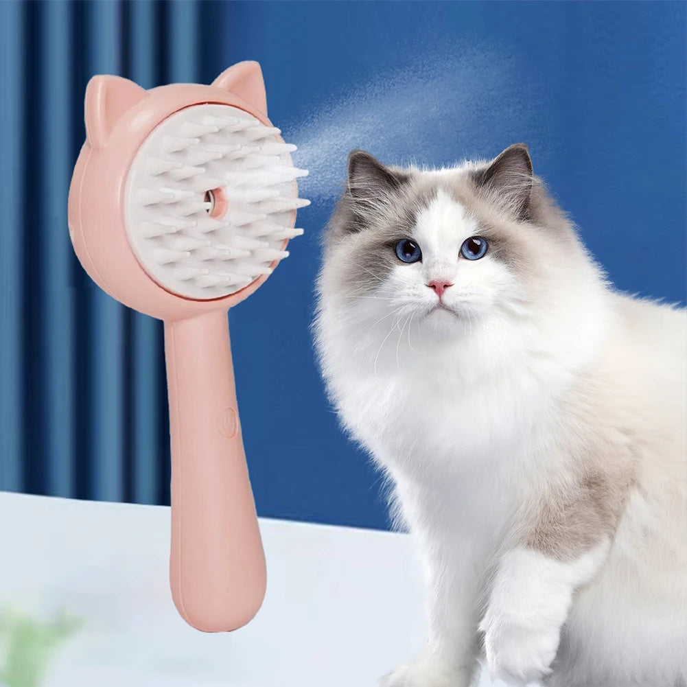 Multifunctional Pet Grooming Hair Cleaning Brush With Mist - Rechargeable Self Cleaning Slicker Brush For Dogs & Cats