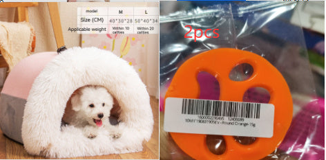 Splice Portable Pet Warm Nest For Autumn And Winter - Moisture-Proof Long Fur Cat And Dog Nest
