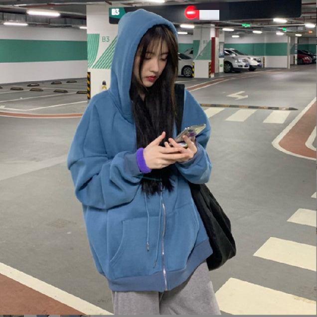 Women's Loose Cardigan Jacket Thickened Plus Fleece