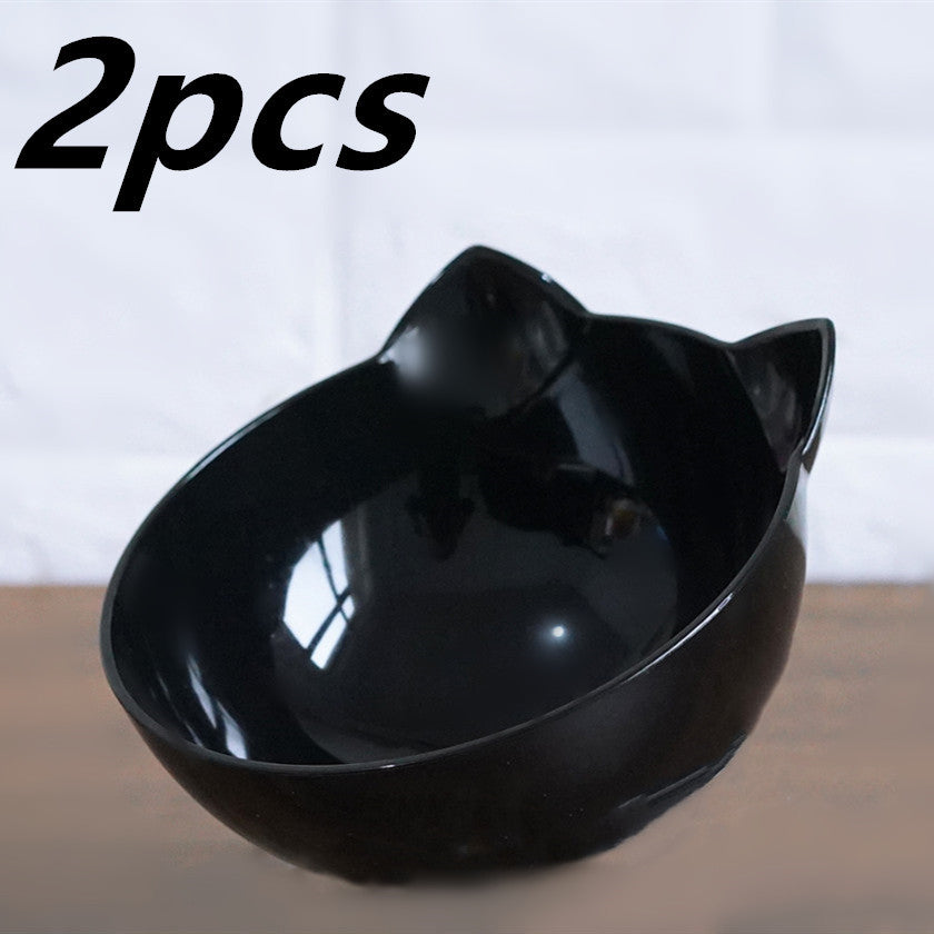 Inclined Transparent Single Pet Food Bowl For Cats - Ear Oblique Mouth