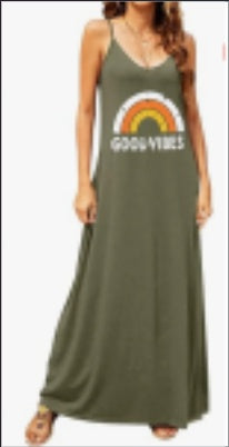 Women's Summer Maxi Dress Casual V-Neck Sleeveless Bohemian Spaghetti Strap Floral Long Ladies' Dress