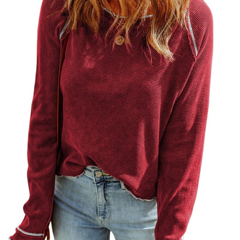 Women's Autumn Thin Solid Colour Bottoming Shirt