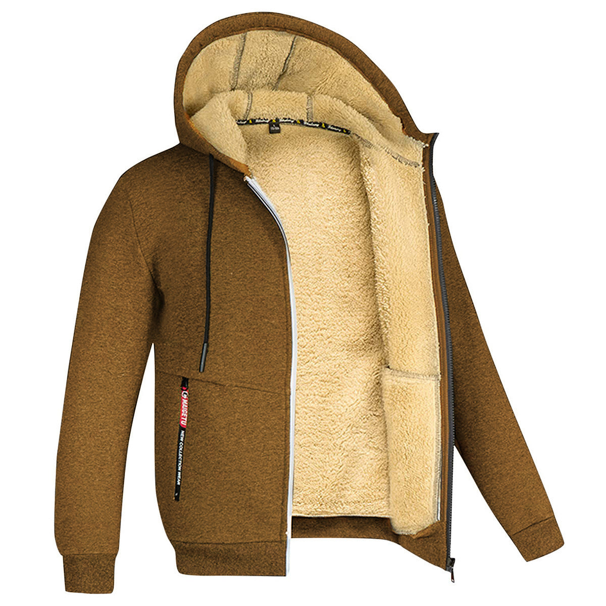 Men's Trendy Handsome All-Match Fleece-Lined Thickened Loose Coat
