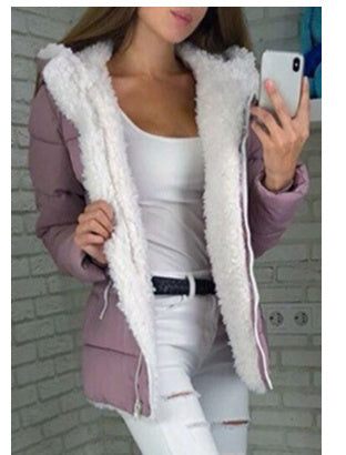 Fleece-Lined Cardigan Hooded Coat Cotton-Padded Jacket