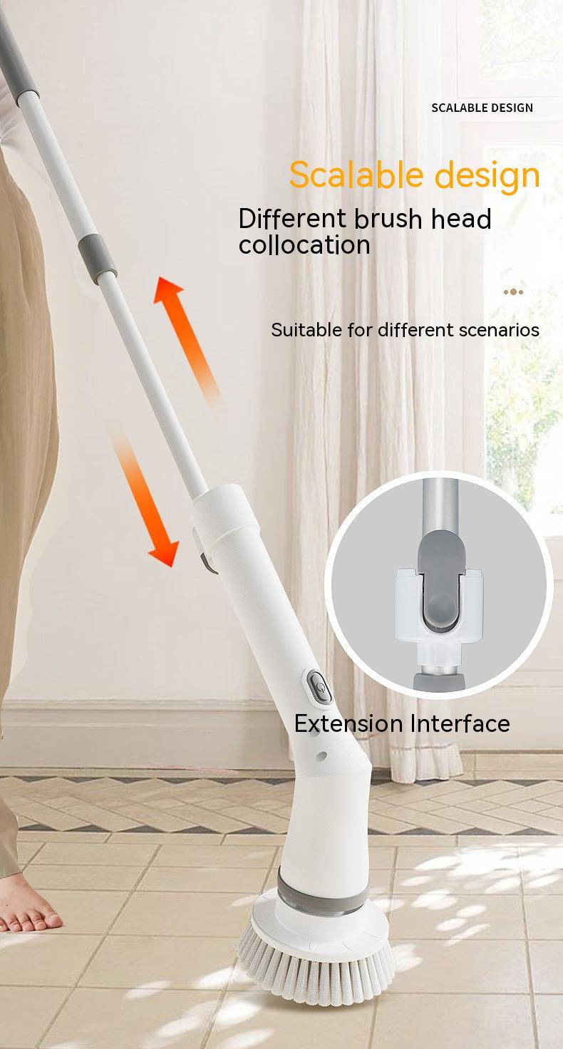 Multifunction Electric Scrubber Cleaning Brush With Long Handle For Cleaning Walls & Glasses - Telescopic Elbow