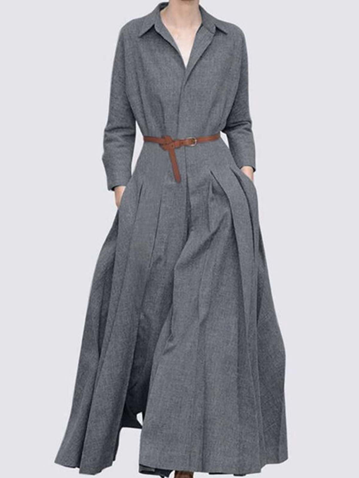 Women's Fashion Casual Solid Colour Dress