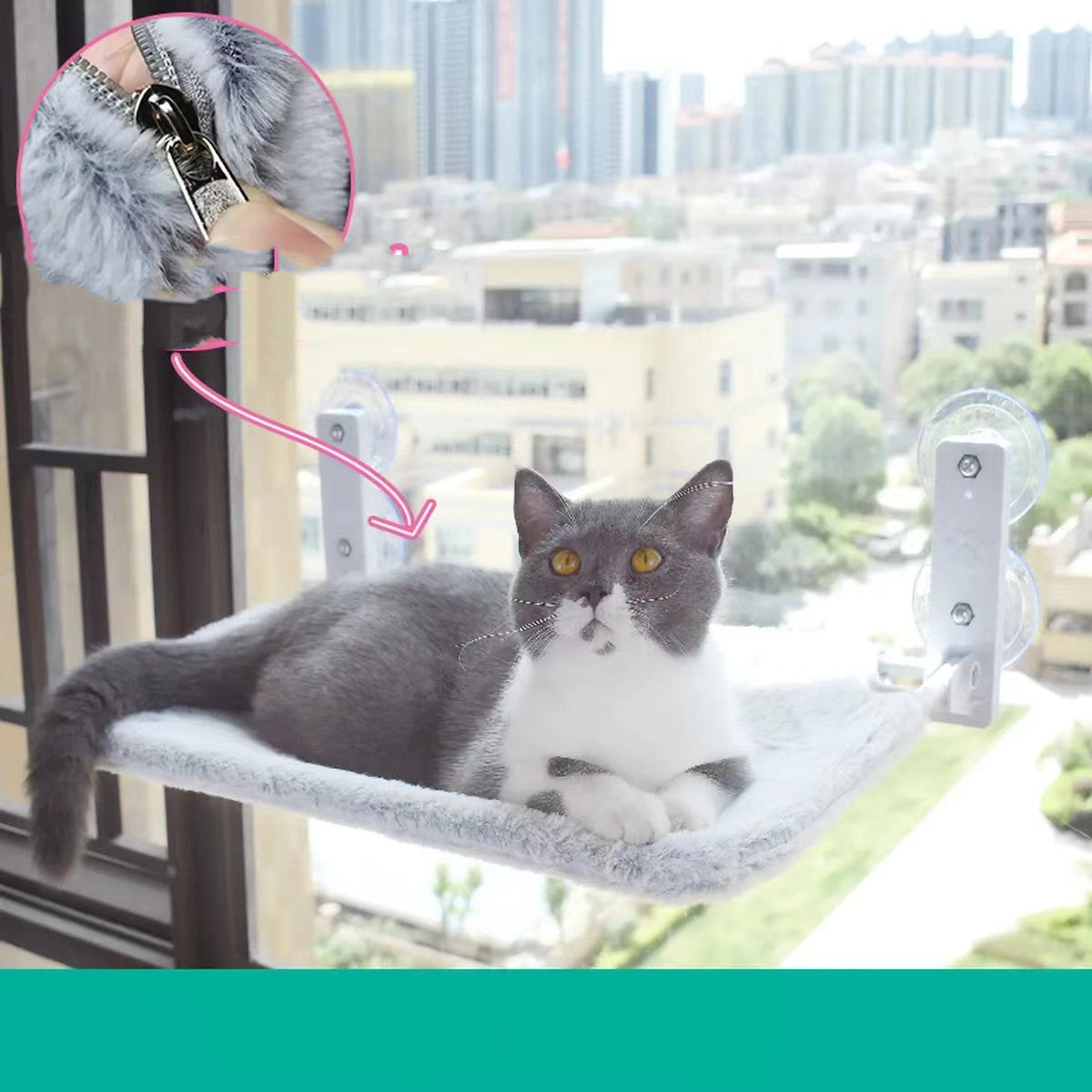Pet Suction Cup Glass Window Hammock For Cat