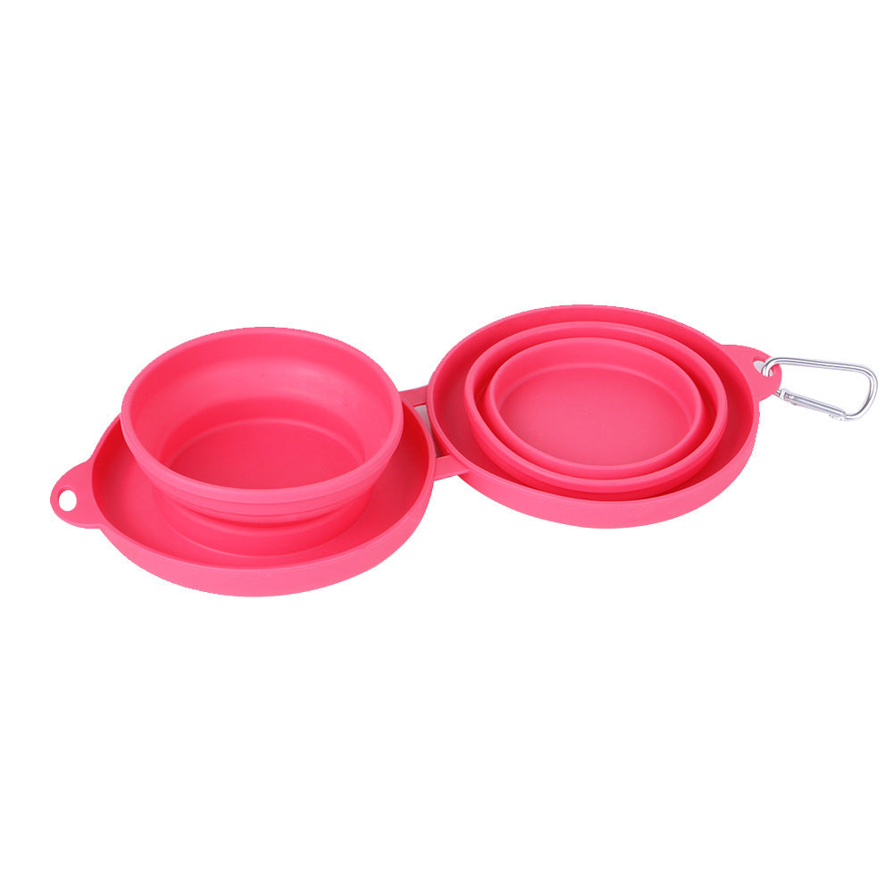 Rubber Foldable Pet Feeding Double Bowl For Dog And Cat