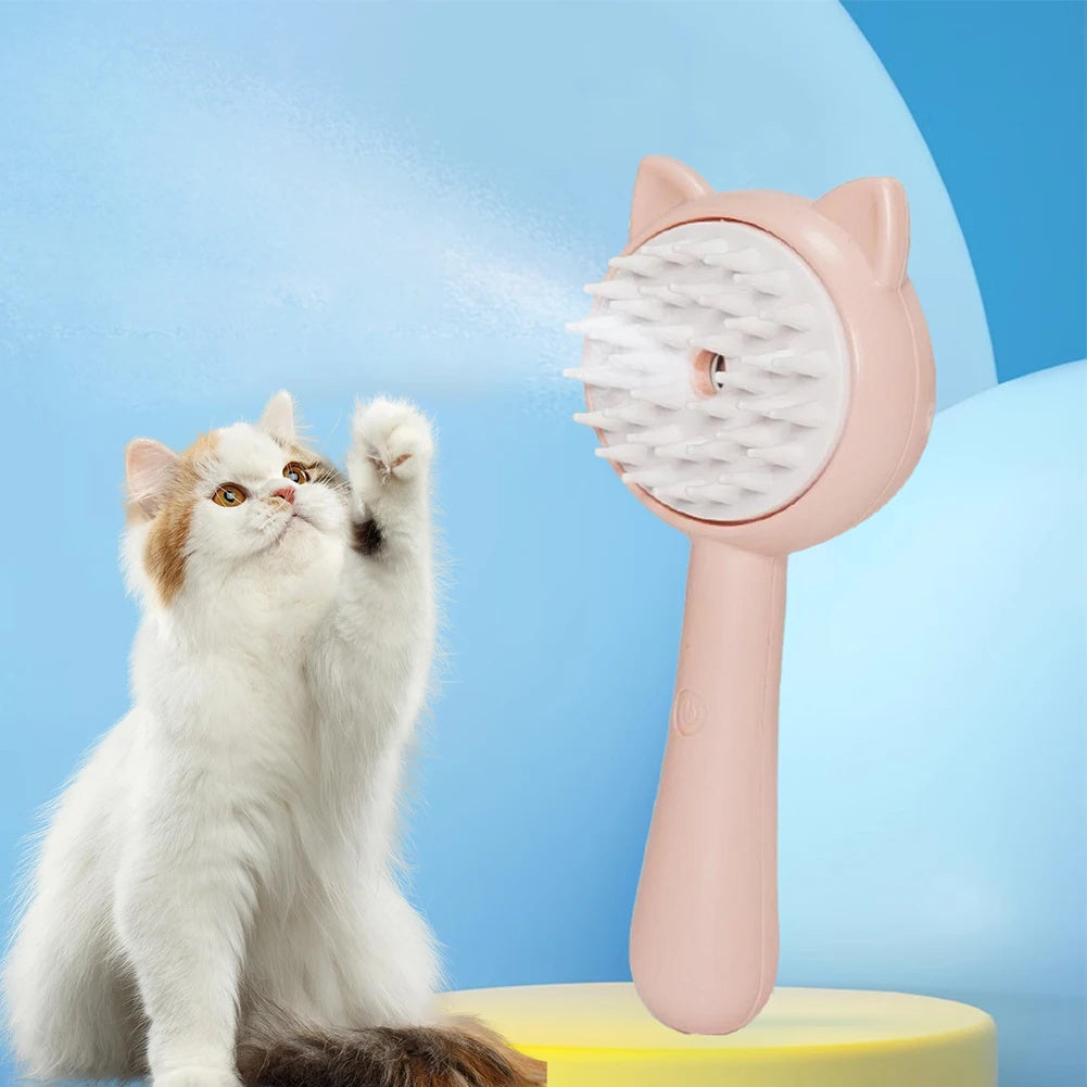 Multifunctional Pet Grooming Hair Cleaning Brush With Mist - Rechargeable Self Cleaning Slicker Brush For Dogs & Cats