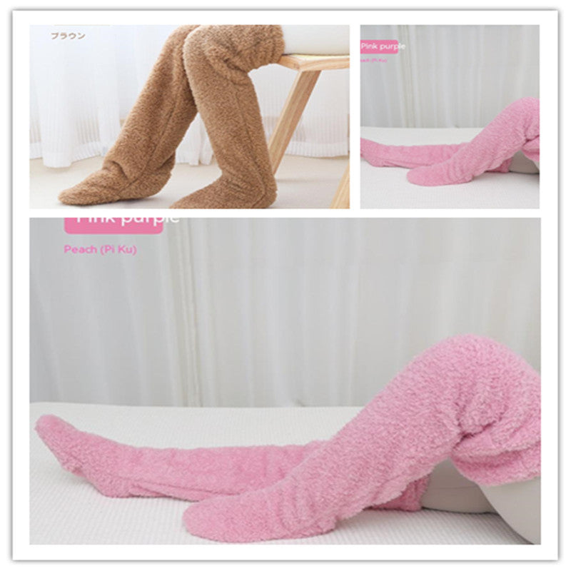 Winter Warm Over Knee High Fuzzy Long Socks - Cold-proof Stockings, Home Floor Sleeping Socks - Unisex