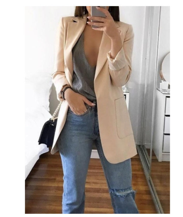 Lapel Slim Cardigan Temperament Blazer For Women