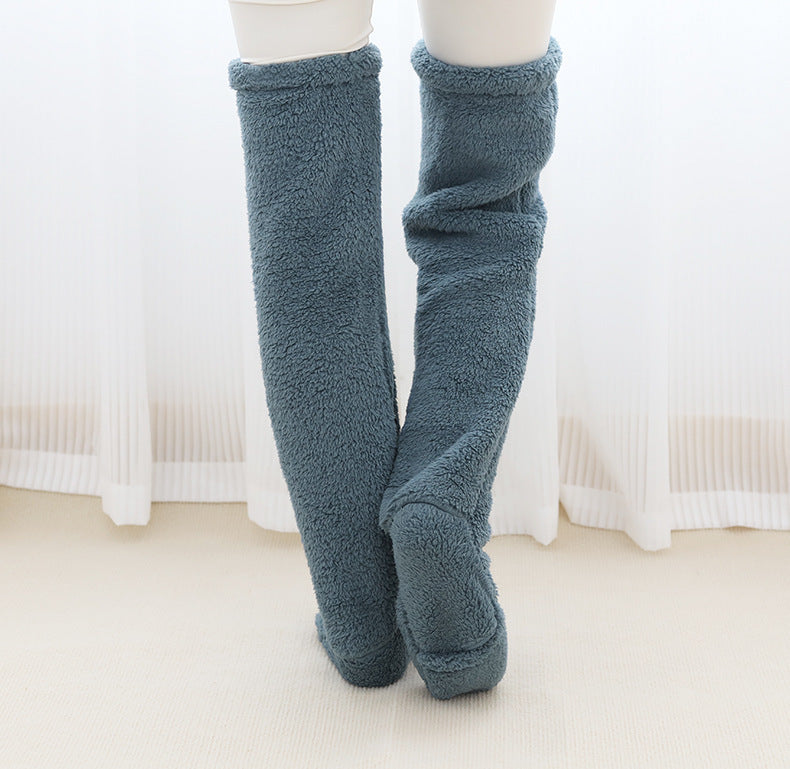 Winter Warm Over Knee High Fuzzy Long Socks - Cold-proof Stockings, Home Floor Sleeping Socks - Unisex