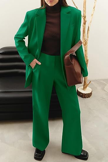 Women's Fashion Casual Solid Colour Coat - Trousers Suit