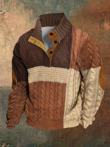 Men's 3D Sweater With Hot Digital Printing Stand Collar