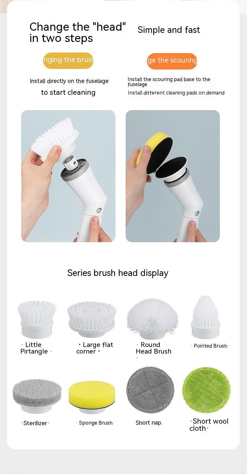 Multifunction Electric Scrubber Cleaning Brush With Long Handle For Cleaning Walls & Glasses - Telescopic Elbow