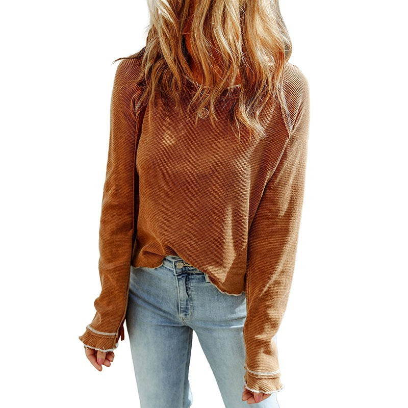 Women's Autumn Thin Solid Colour Bottoming Shirt