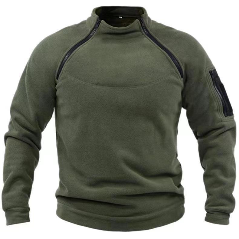 Men's Warm Stand Collar And Loose Solid Colour Sweater