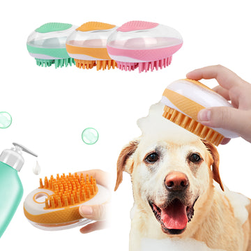 Pet 2-in-1 Bath Brush And SPA Massage Comb - Soft Silicone Shower Hair Grooming Comb For Dog And Cat