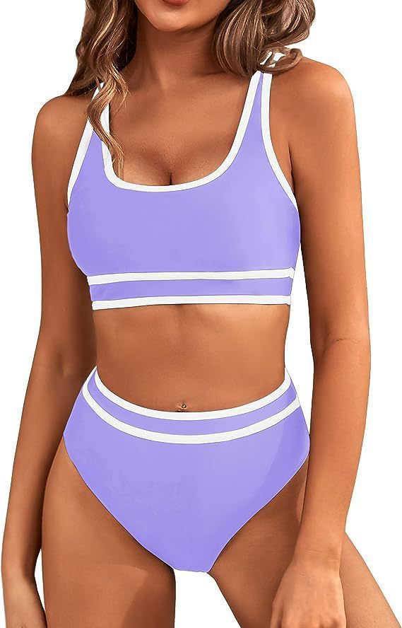 Bikini Tight-Fitting Solid Colour Swimsuit For Women