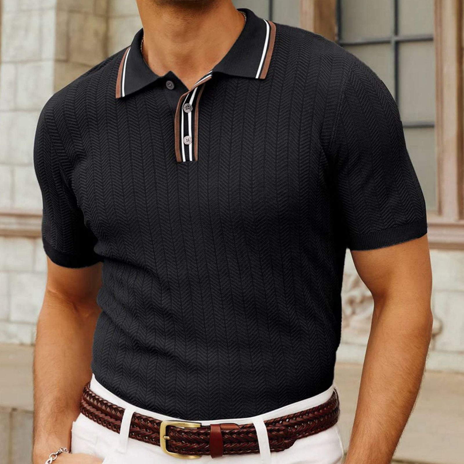 Men's Simplicity Casual Sweater Short-Sleeve