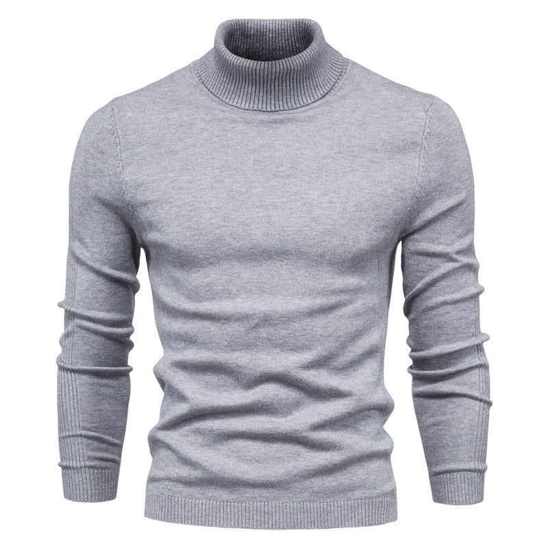 Winter Turtleneck Sweater Solid Colour Slim Fit - Pullover & Knitted Top For Men