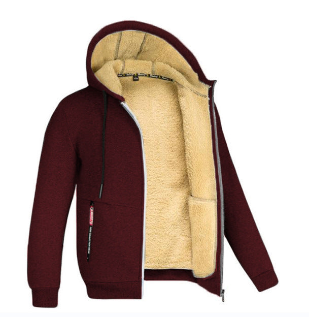 Men's Trendy Handsome All-Match Fleece-Lined Thickened Loose Coat