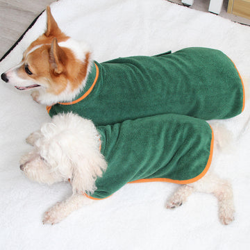 Absorbent Pet Bathrobe With Waist-Wrapped Microfiber