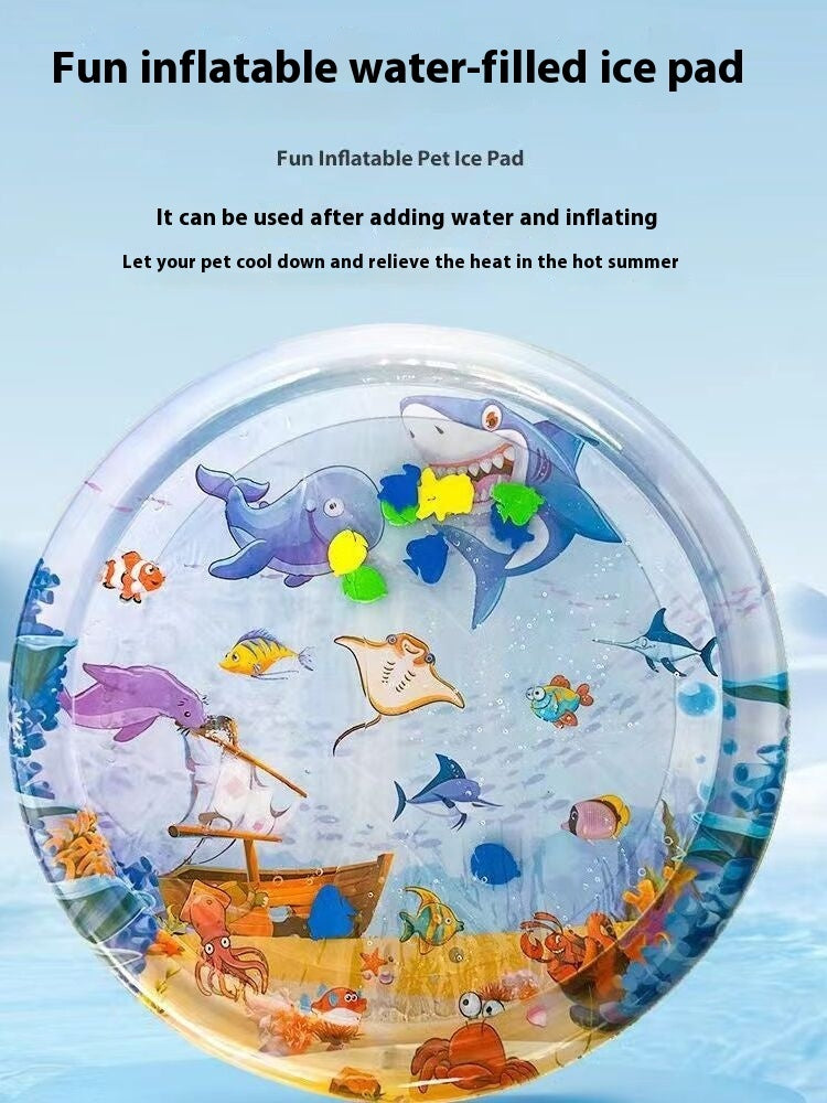 Summer Cooling Pet Water Bed With Cushion Ice Pad - Suitable For Summer Dog And Cat Sleeping Square Mat