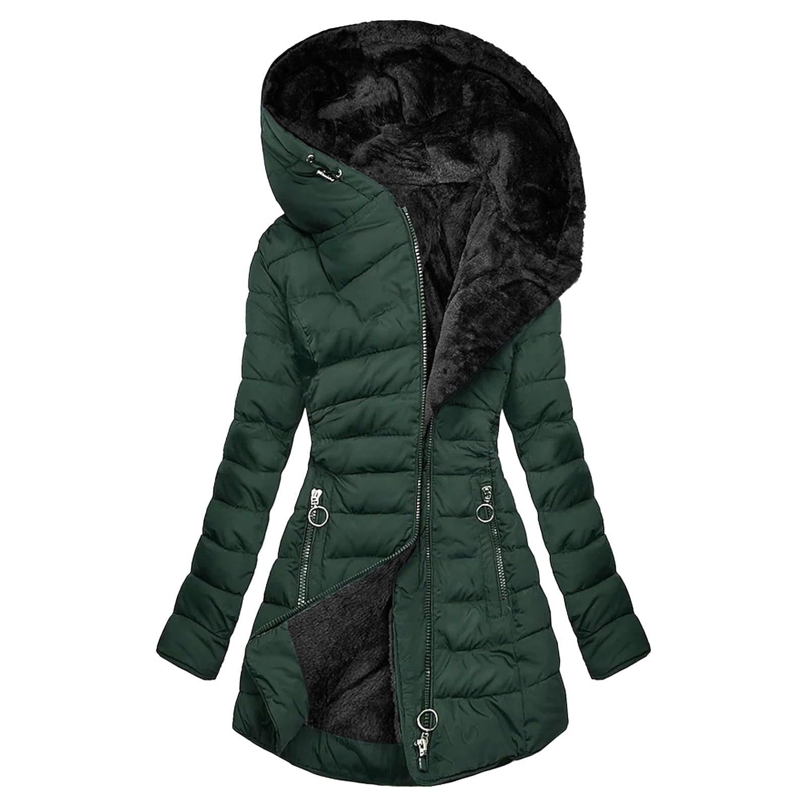 Hooded Long-Sleeved Warm and Velvet Cotton Jacket For Women