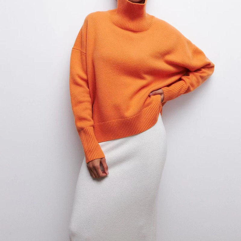Women's Long-Sleeved Pullover Solid Colour Sweater