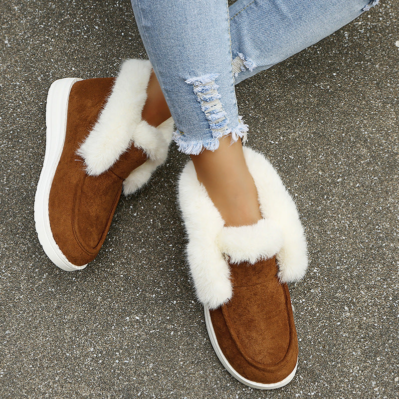 Women's Snow Boots Warm Winter Shoes Plush Fur Ankle Boots