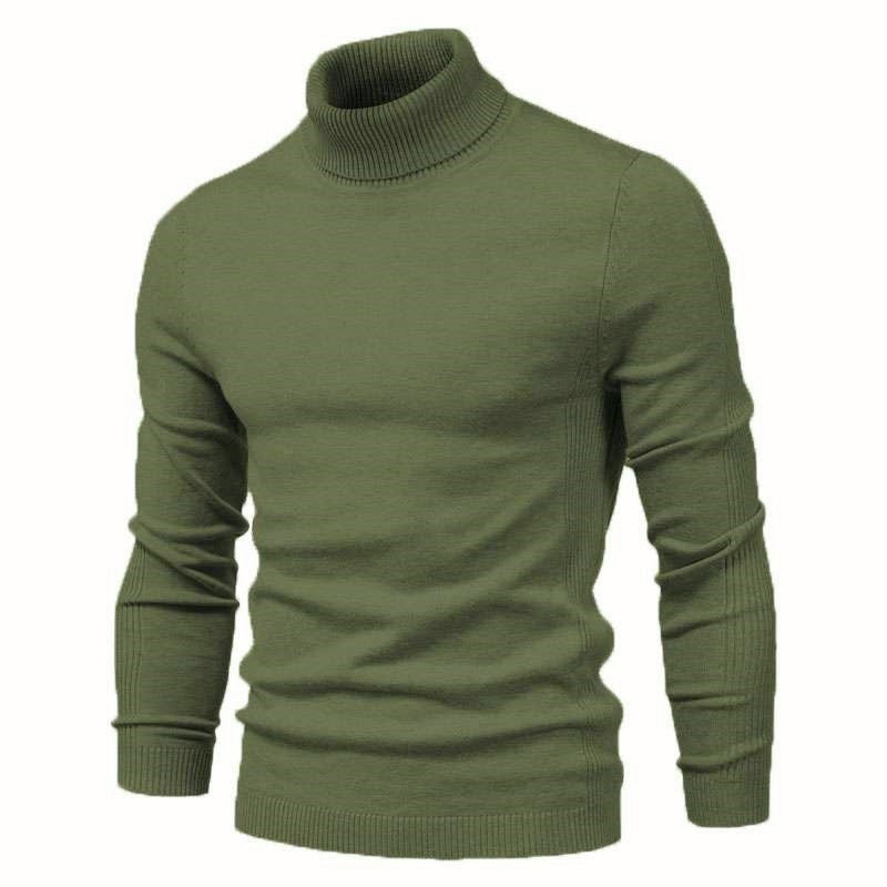 Winter Turtleneck Sweater Solid Colour Slim Fit - Pullover & Knitted Top For Men