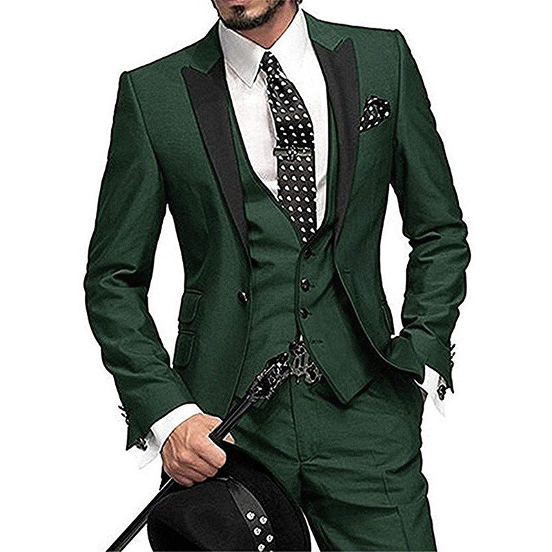 Men's All-Season Three-Piece Suit - Bridegroom And Best Man Wedding Suit