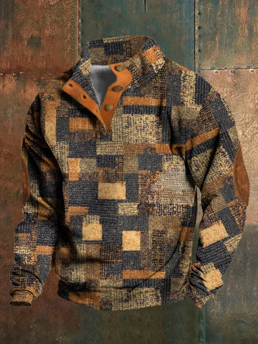 Men's 3D Sweater With Hot Digital Printing Stand Collar