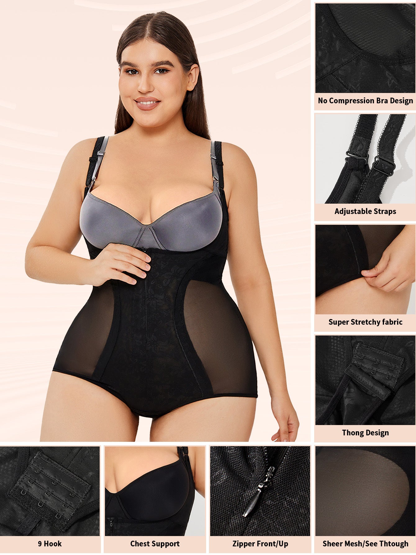 Women's Shapewear Bodysuit Tummy Control Slim Body Shaper