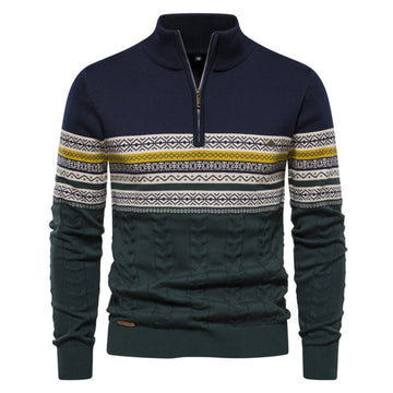 Men's Fashion Stand-Up Collar All-Match Half Zipper Sweater