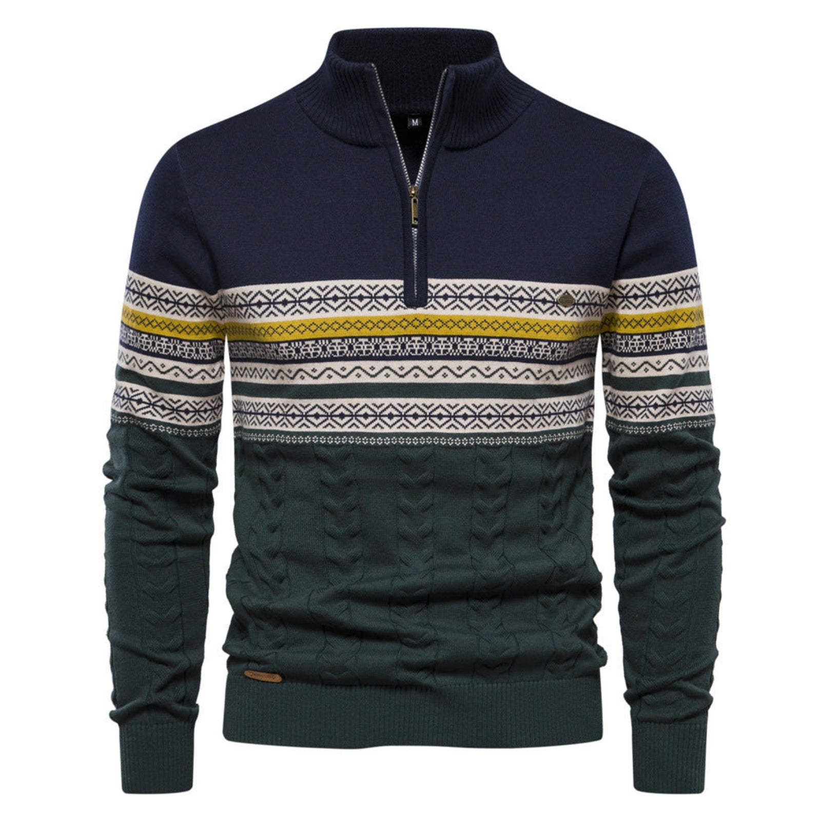 Men's Fashion Stand-Up Collar All-Match Half Zipper Sweater