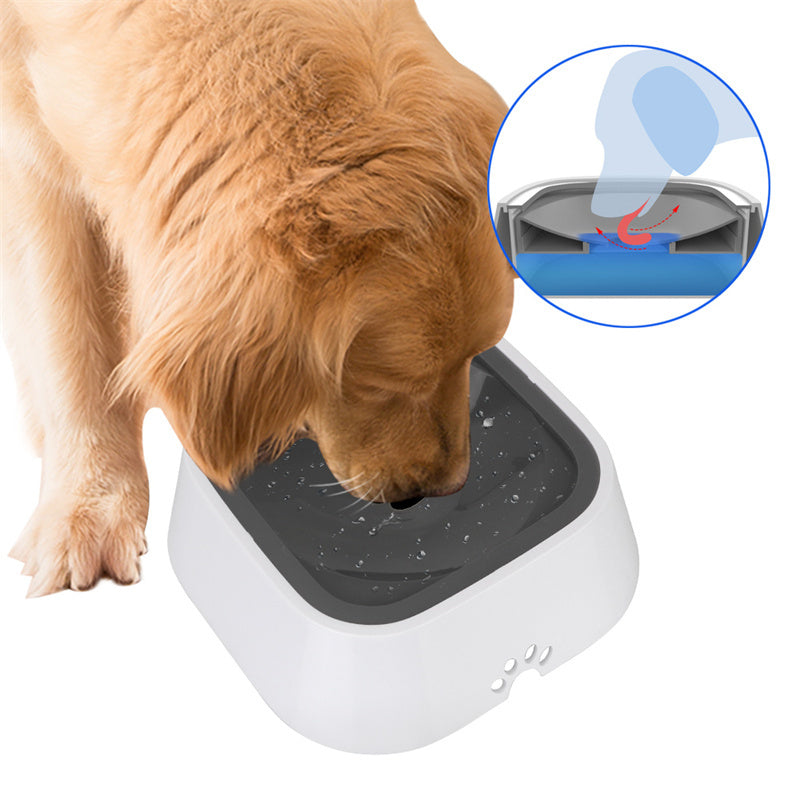 1.5L Cat And Dog Water Bowl With Anti-Overflow Feature - Slow Water Feeder Dispenser And Pet Fountain