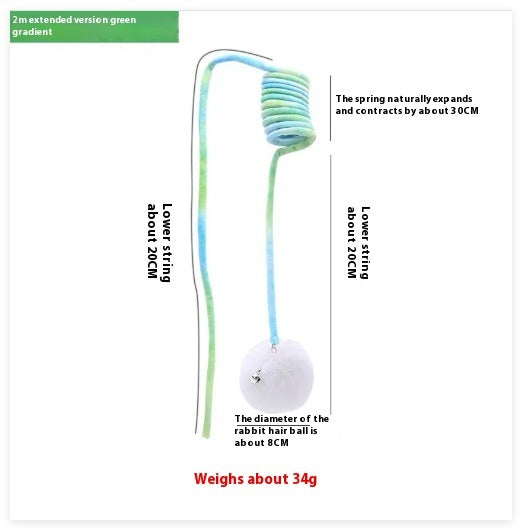 Interactive Play Pet Toy - Self-Hi Sucker Spring Rabbit Hair Ball Suitable For Cats