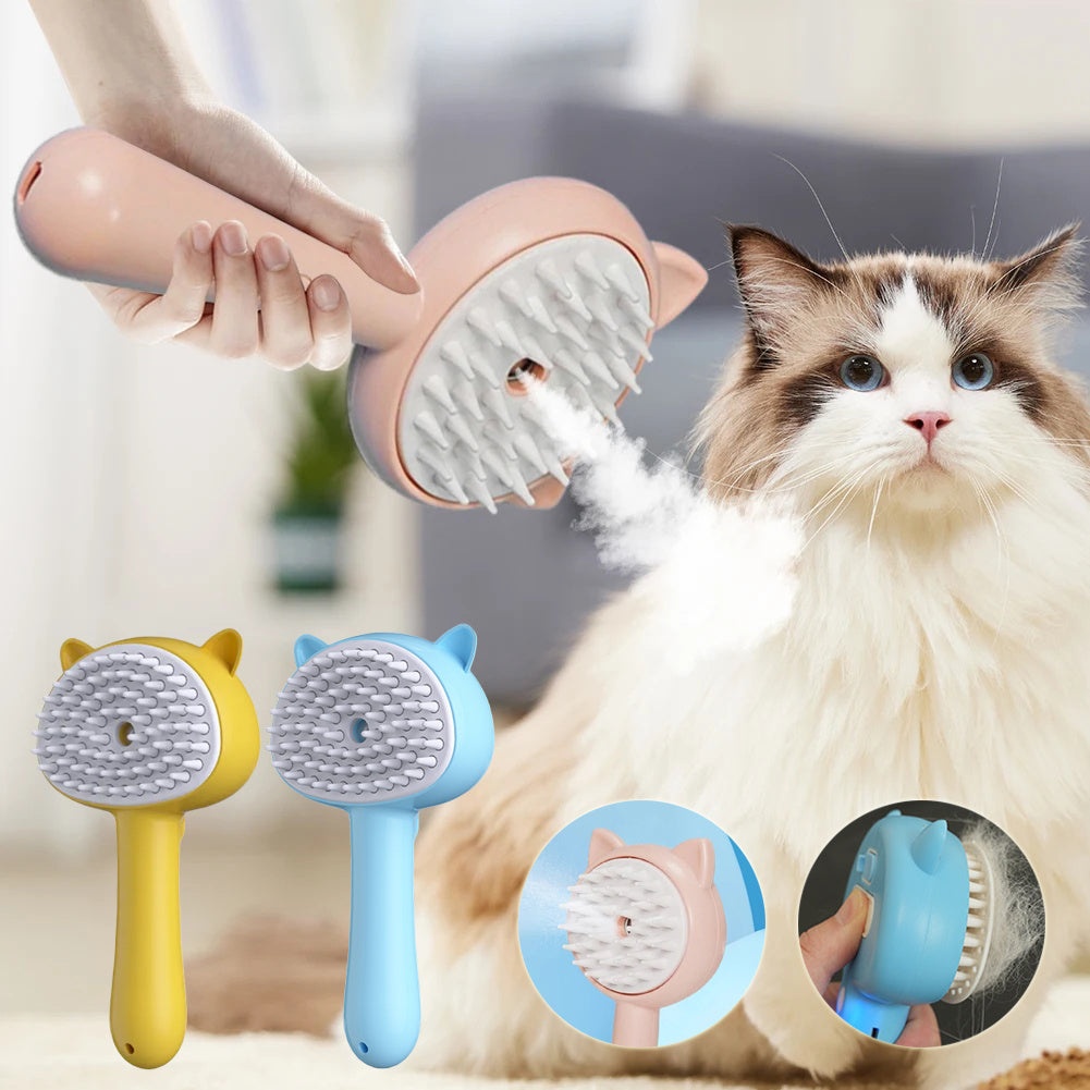 Multifunctional Pet Grooming Hair Cleaning Brush With Mist - Rechargeable Self Cleaning Slicker Brush For Dogs & Cats