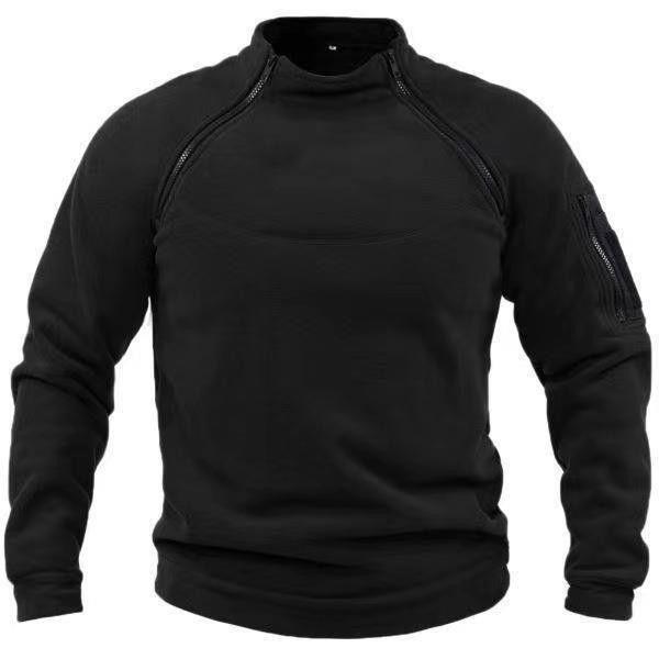 Men's Warm Stand Collar And Loose Solid Colour Sweater
