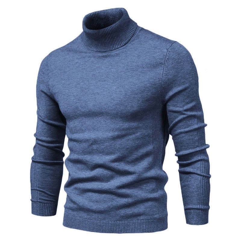 Winter Turtleneck Sweater Solid Colour Slim Fit - Pullover & Knitted Top For Men