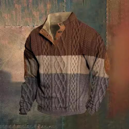 Men's 3D Sweater With Hot Digital Printing Stand Collar