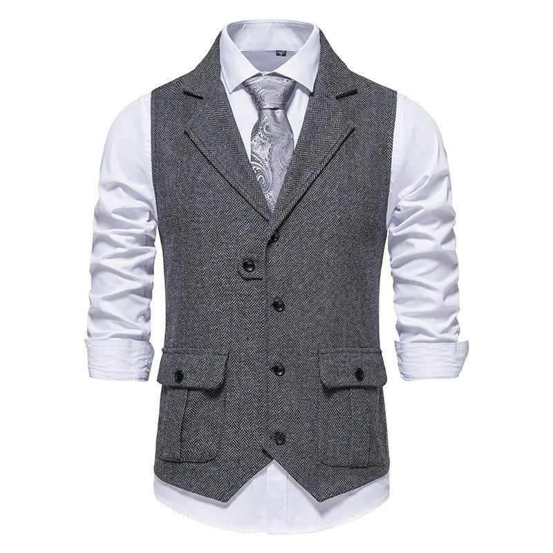 Men's European Single-Breasted Retro Vest