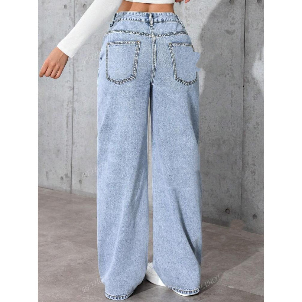 Sweet And Spicy Style High Waist Straight Jeans For Women