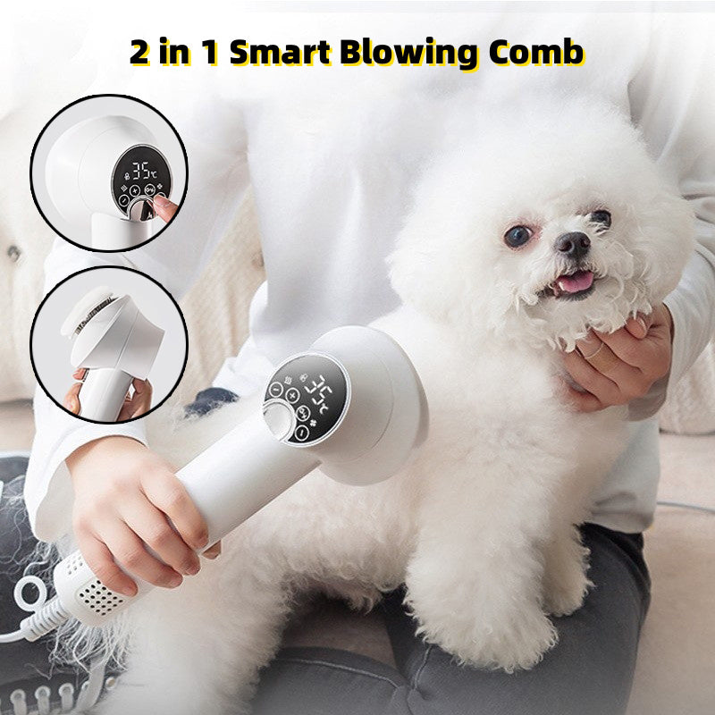 Smart Pet Hair Dryer Integrated With Intelligent Blowing and Combing Feature - Silent And Unharmful Cat Hairdressing Machine