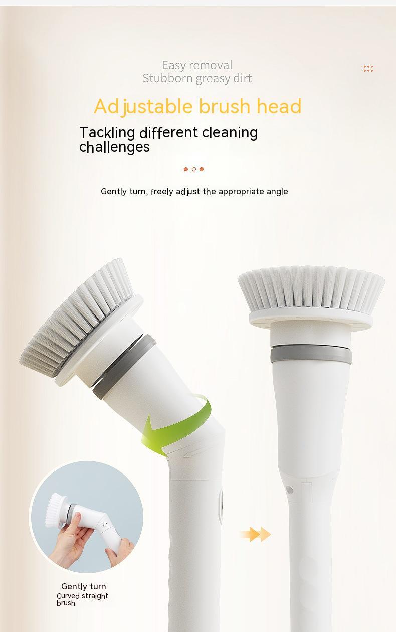 Multifunction Electric Scrubber Cleaning Brush With Long Handle For Cleaning Walls & Glasses - Telescopic Elbow