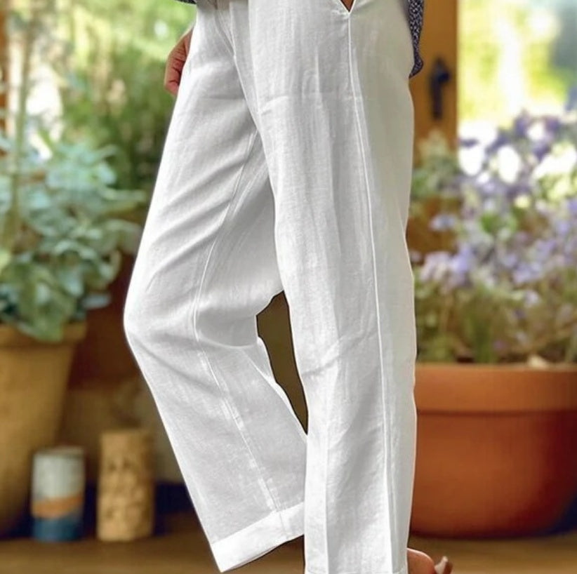 Women's Loose And Simple Solid Colour Fashion Casual Pants Straight-Leg Trousers