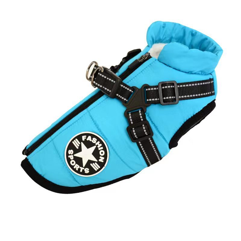 Waterproof Winter Dog Warm Coat With Harness Suitable For Big Dog Jacket