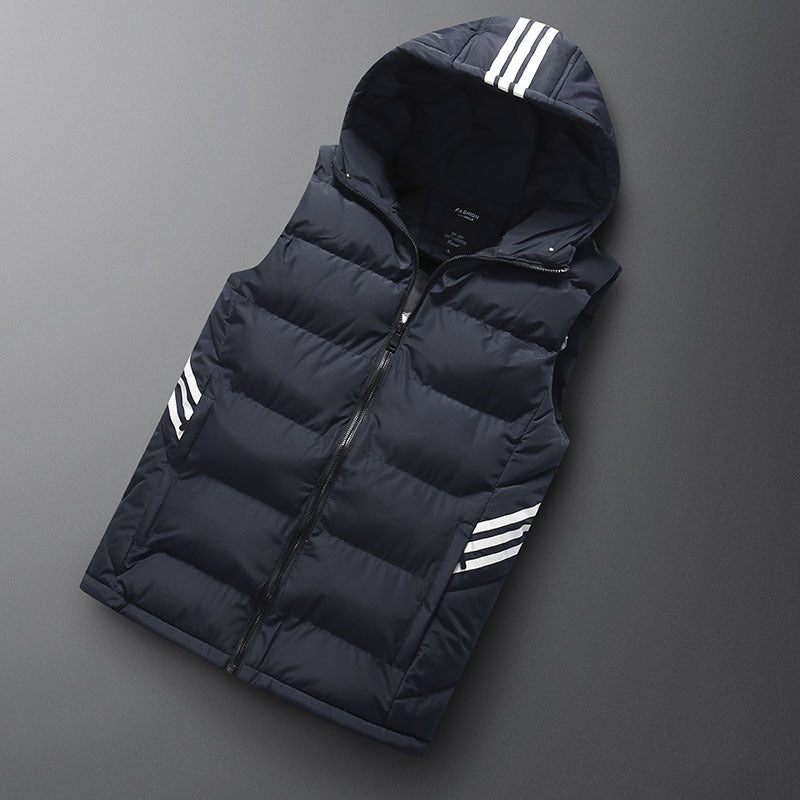 Men's Autumn And Winter Hooded Vest - Down Jacket
